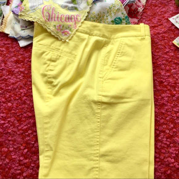 Talbots Pants - Talbots🐥Yellow Capri  NWOT ANKLESLIT FLAT PKT  Sz 4 P